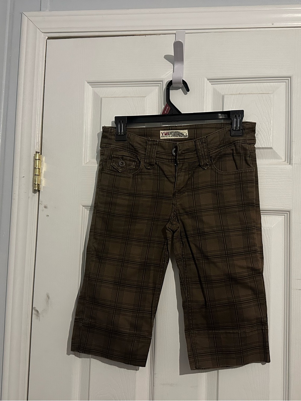 Youth Plaid Brown Knee-Length Shorts size‎ 1